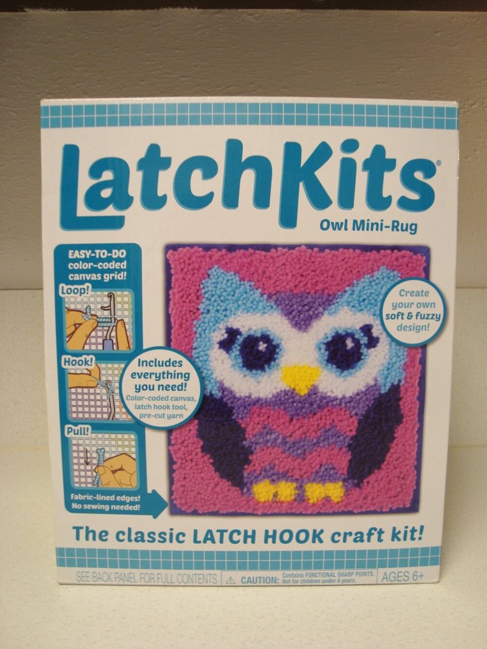 LatchKits- Owl Mini Rug Craft Kit